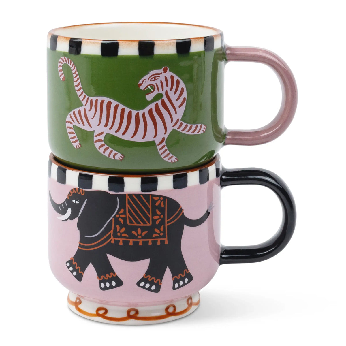 Juego de tazas de cafe A Dopo Elefante y Tigre