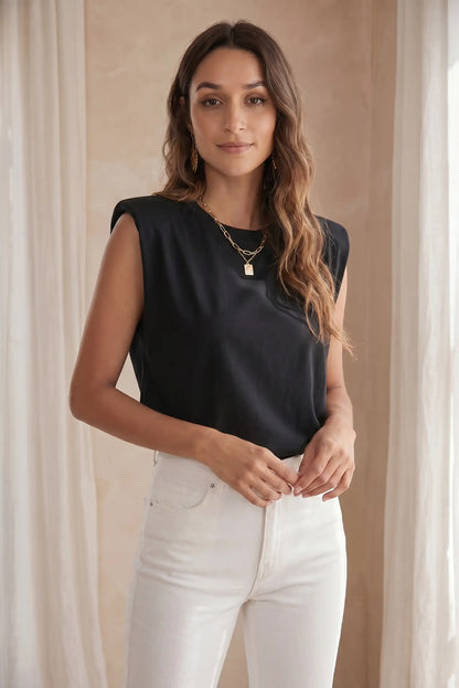 Camiseta mujer con hombreras Primavera