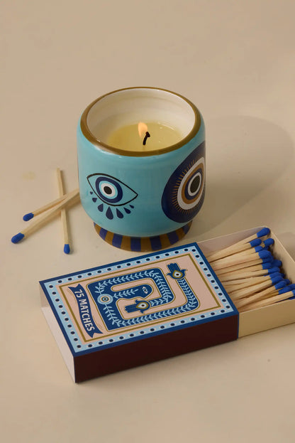 Vela A Dopo Paddywax ceramica Ojo azul Incense & Smoke - CHICA del Sur