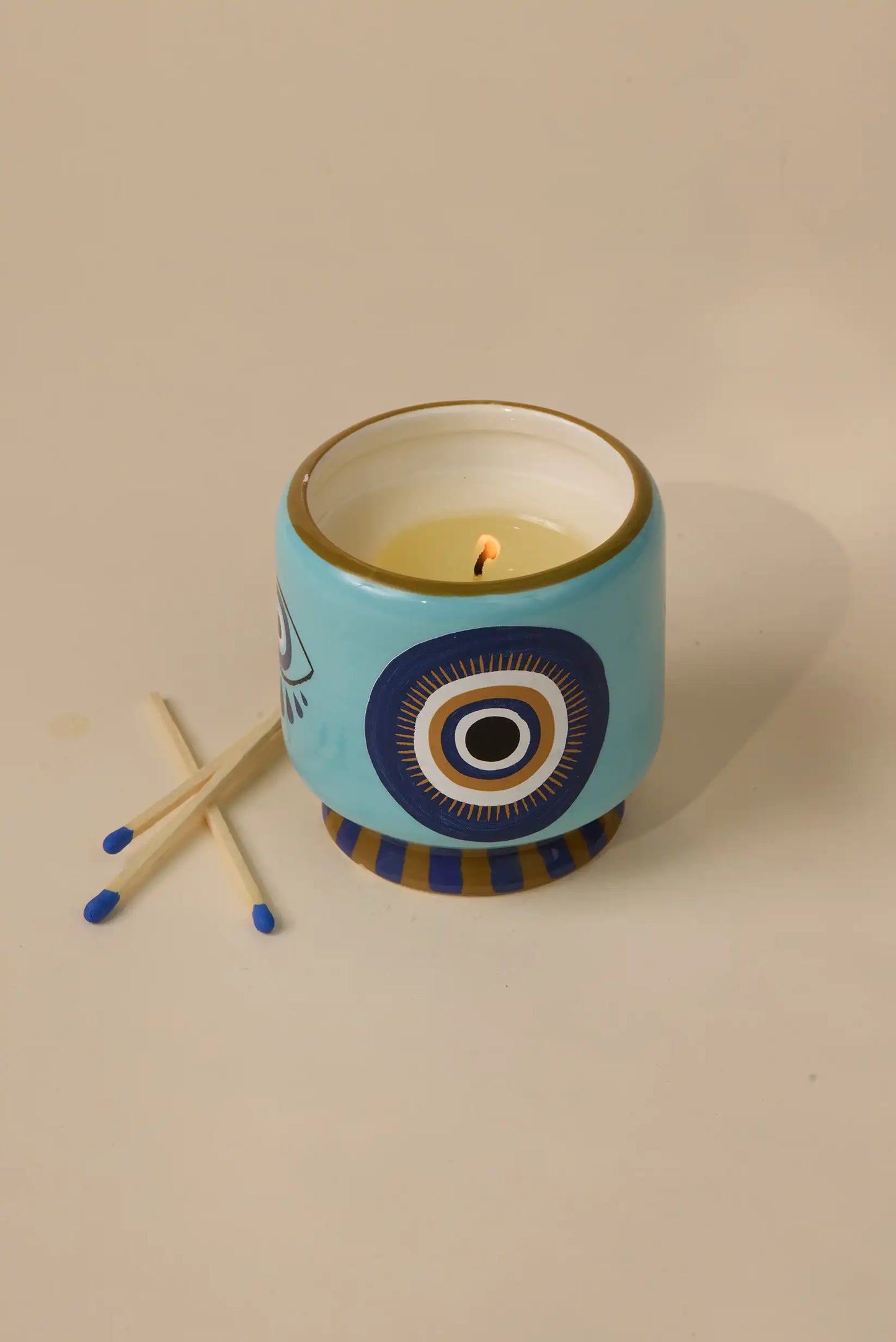 Vela A Dopo Paddywax ceramica Ojo azul Incense & Smoke - CHICA del Sur