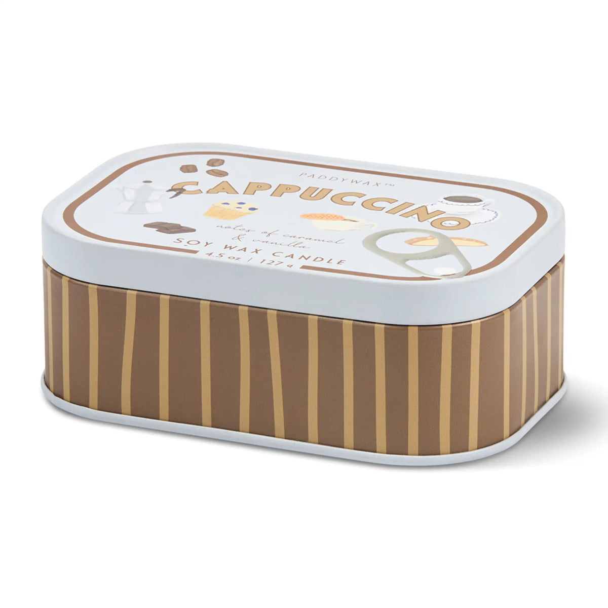 Vela Paddywax Bistro en lata 127 g. – Aroma Cappuccino: Chocolate y Cereza