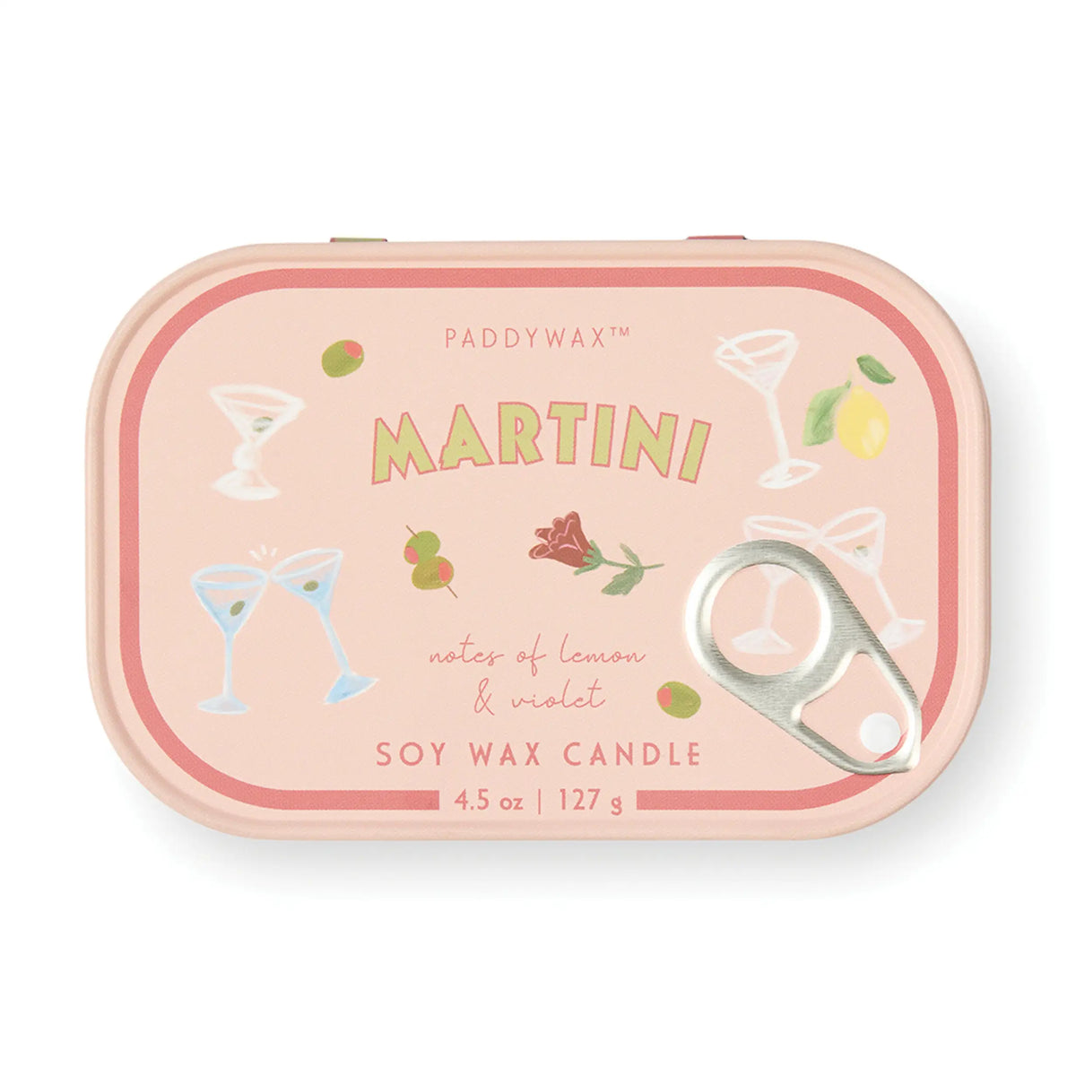 Vela aromática Paddywax Bistro de 127 g Martini - Limón y Violeta