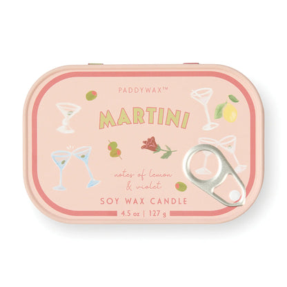 Vela aromática Paddywax Bistro de 127 g Martini - Limón y Violeta
