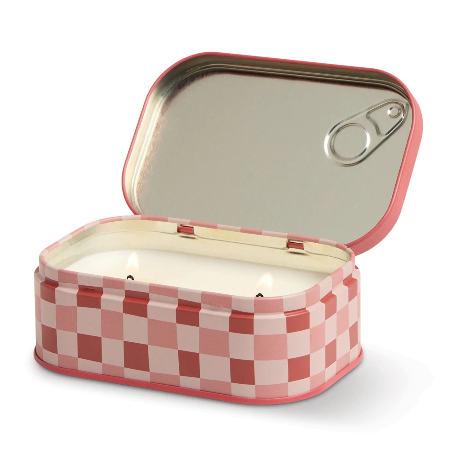 Vela aromática en lata decorativa rosa con cuadros, estilo bistró, CHICA del Sur