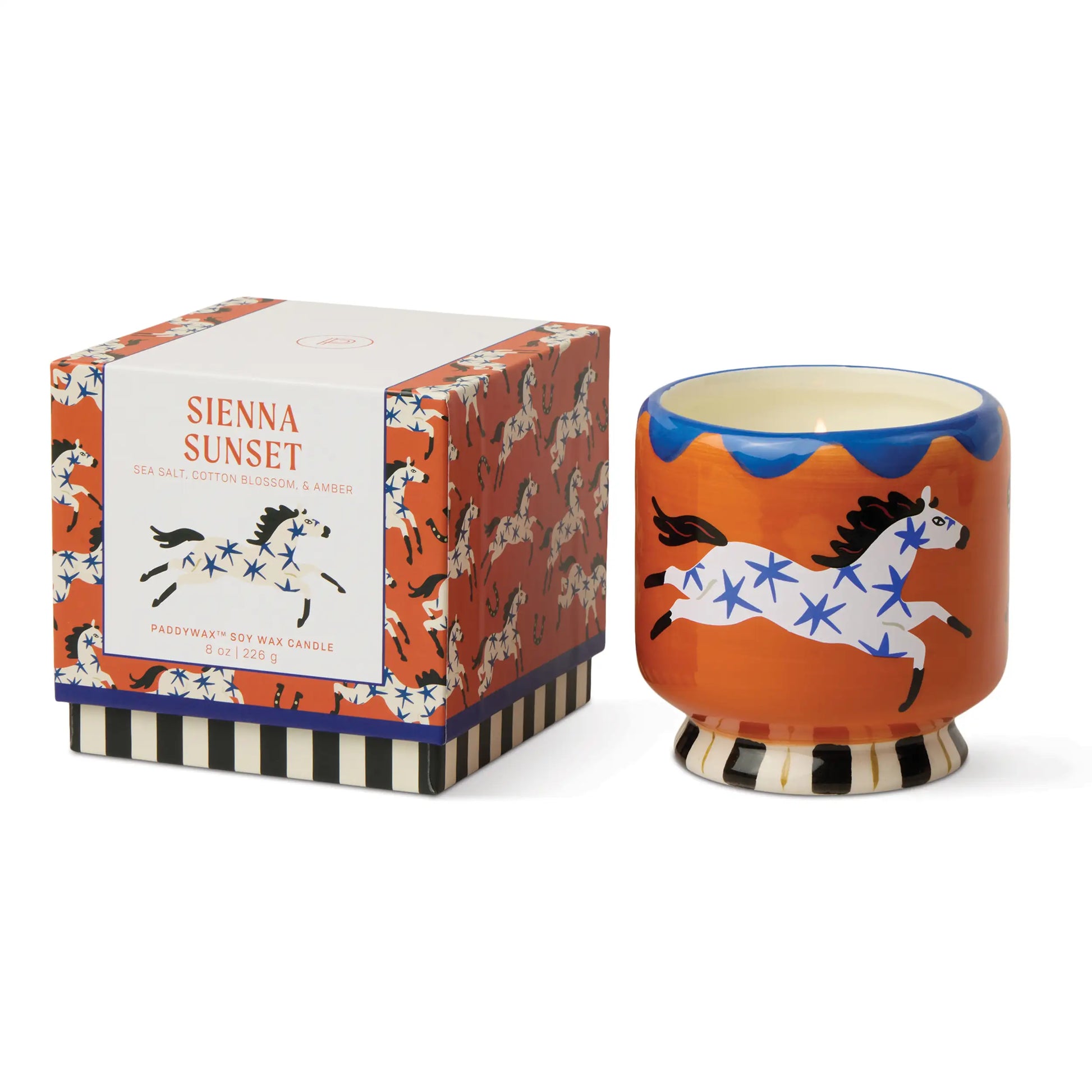 Vela Paddywax Sienna Sunset con diseño de caballo y caja decorativa, CHICA del Sur