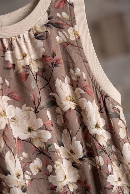 Vestido Largo Estampado Marrón para Mujer | Colección Terra