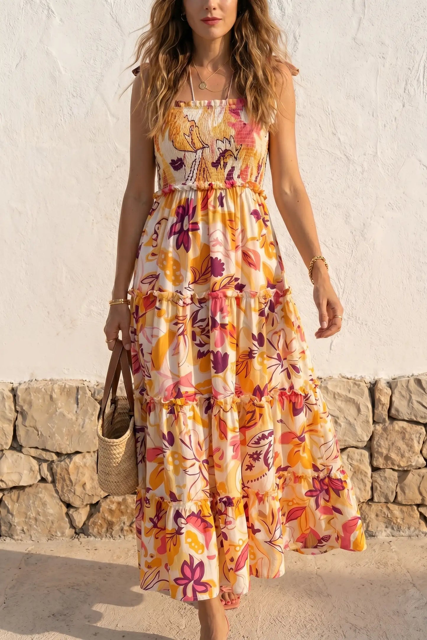Vestido Largo Estampado Floral para Mujer