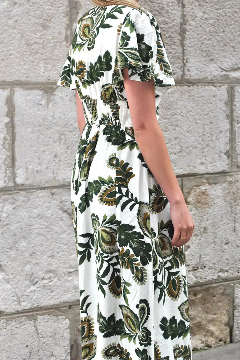 Vestido largo estampado verde tropical Amazonas | Mujer primavera verano - CHICA del Sur