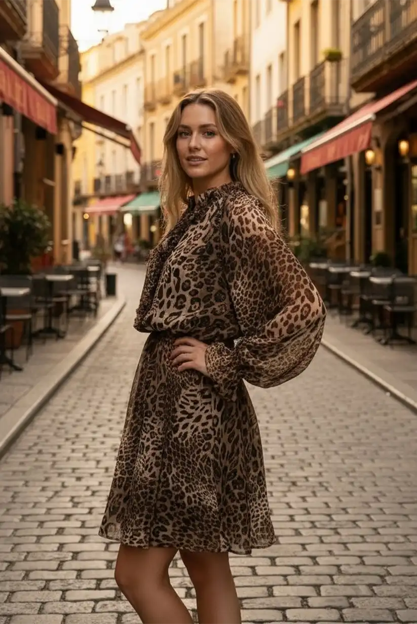 Vestido corto mujer animal print - CHICA del Sur