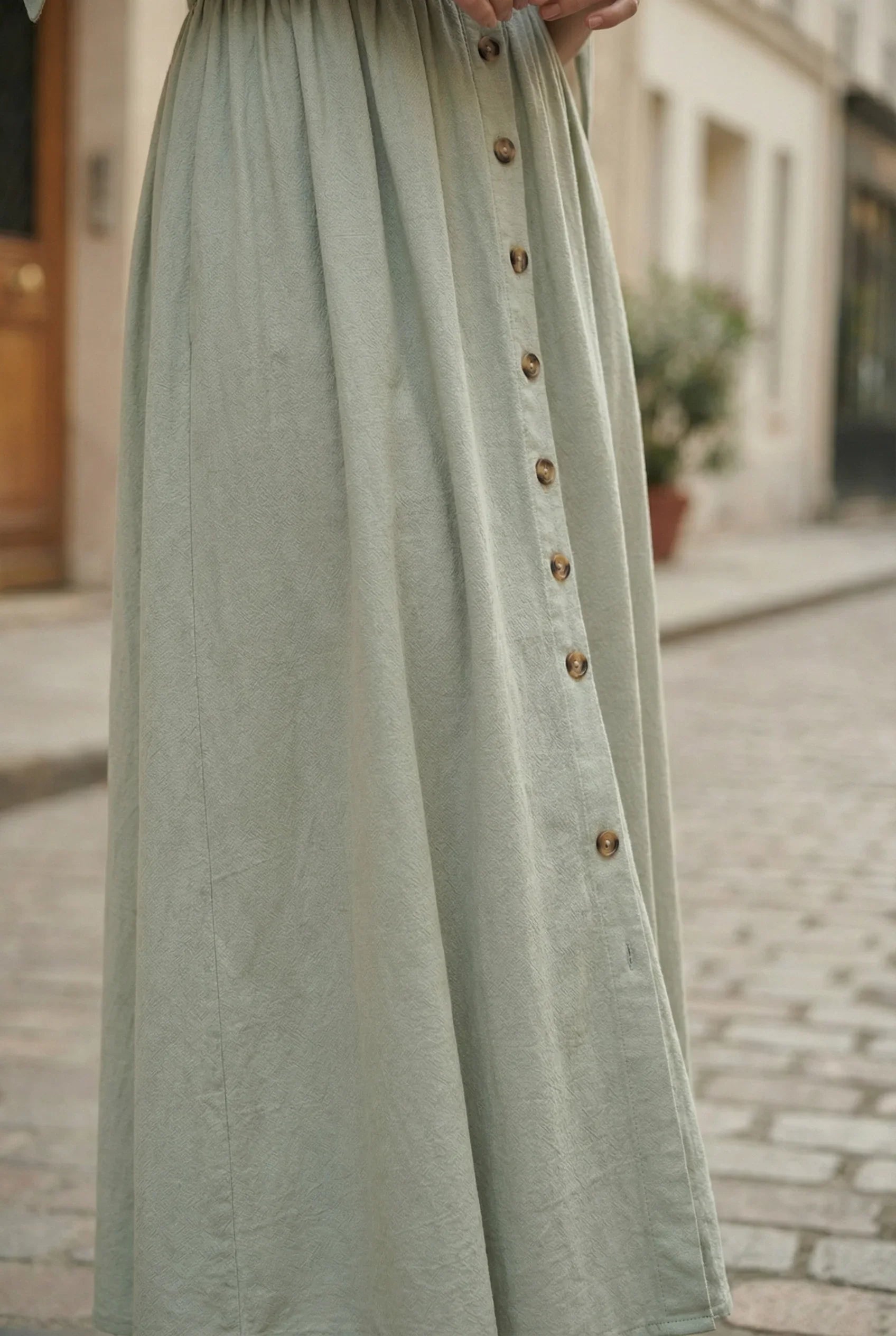 casual sage green maxi dress washed cotton long ☀️ – CHICA del Sur sage green dress what color shoes